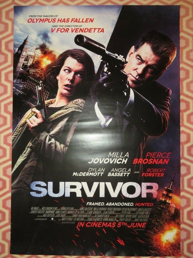 SURVIVOR UK ONE SHEET (27"x 41") ROLLED POSTER MILLA JOVOVICH PIERCE BROSNAN '15 Movie posters