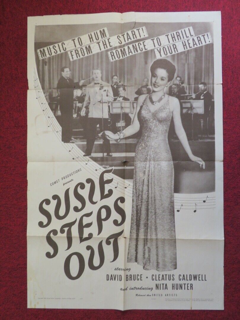 SUSIE STEPS OUT FOLDED US ONE SHEET POSTER DAVID BRUCE CLEATUS CALDWELL 1946 Movie posters