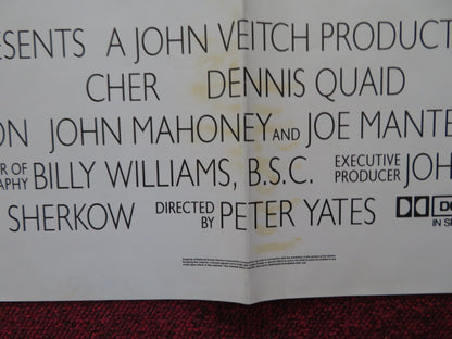 SUSPECT FOLDED US ONE SHEET POSTER CHER DENNIS QUAID LIAM NEESON 1987 Rendezvous Cinema Movie posters