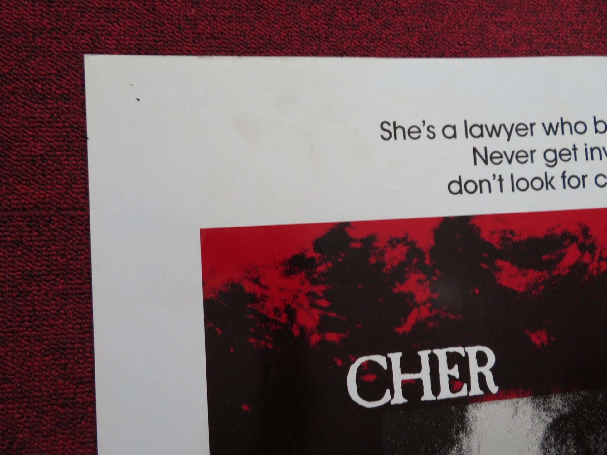 SUSPECT FOLDED US ONE SHEET POSTER CHER DENNIS QUAID LIAM NEESON 1987 Rendezvous Cinema Movie posters