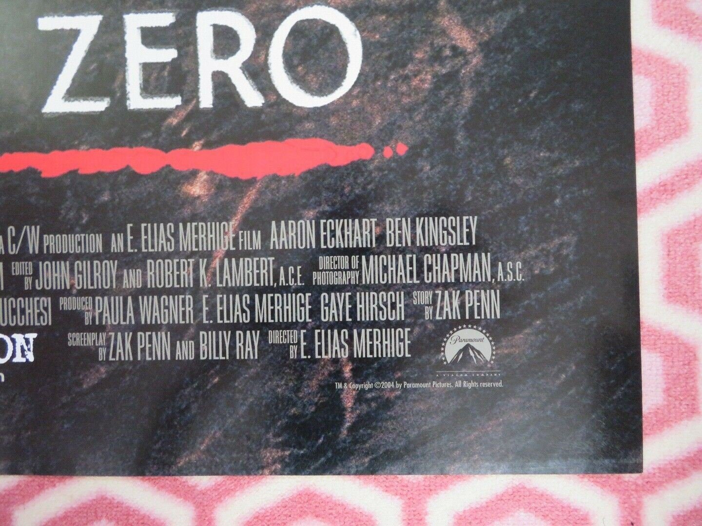 SUSPECT ZERO US ONE SHEET POSTER AARON EKHART BEN KINGSLEY 2004 Movie posters