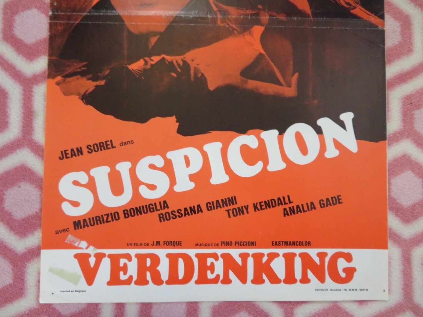 SUSPICION/ In the Eye of the Hurricane BELGIUM (21.5"x13") POSTER JEAN SOREL '71 Movie posters