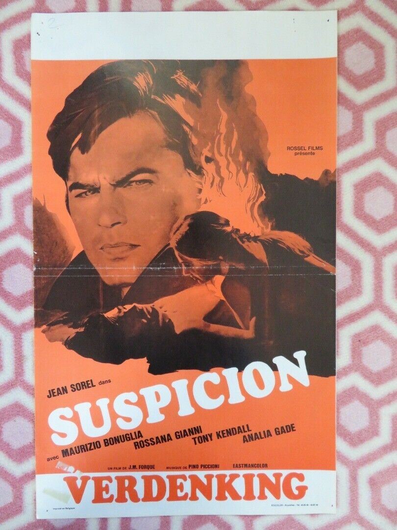 SUSPICION/ In the Eye of the Hurricane BELGIUM (21.5"x13") POSTER JEAN SOREL '71 Movie posters