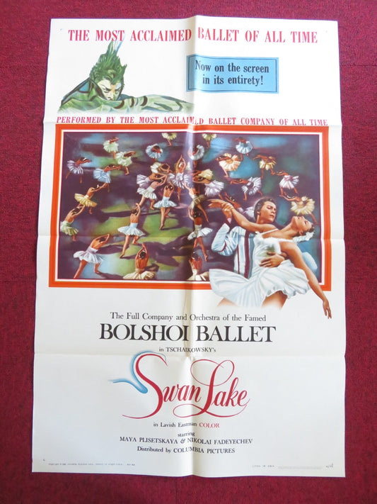 SWAN LAKE FOLDED US ONE SHEET POSTER MAYA PLISETSKAYA NIKOLAI FEDEYCHEV 1960 Rendezvous Cinema Movie posters