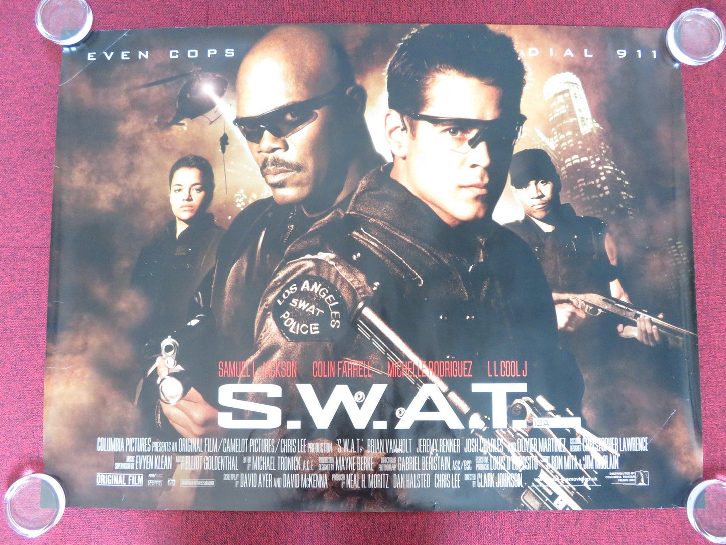 S.W.A.T. UK QUAD (30"x 40") ROLLED POSTER COLIN FARRELL SAMUEL L. JACKSON 2003 Rendezvous Cinema Movie posters