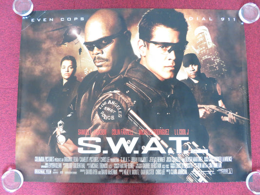 S.W.A.T. UK QUAD (30"x 40") ROLLED POSTER COLIN FARRELL SAMUEL L. JACKSON 2003 Rendezvous Cinema Movie posters