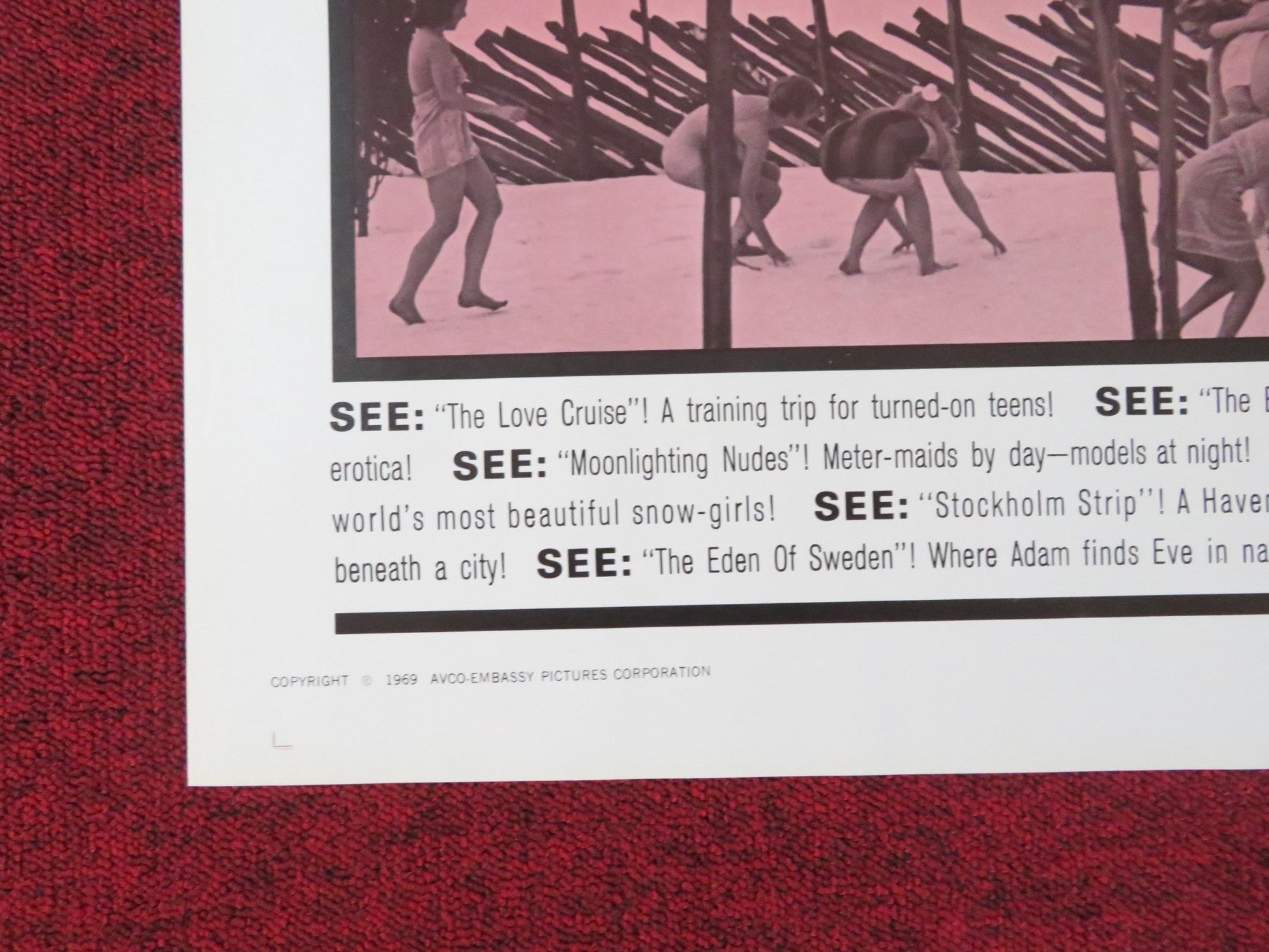 SWEDEN HEAVEN AND HELL FOLDED US ONE SHEET POSTER EDMOND PURDOM 1969 Rendezvous Cinema Movie posters