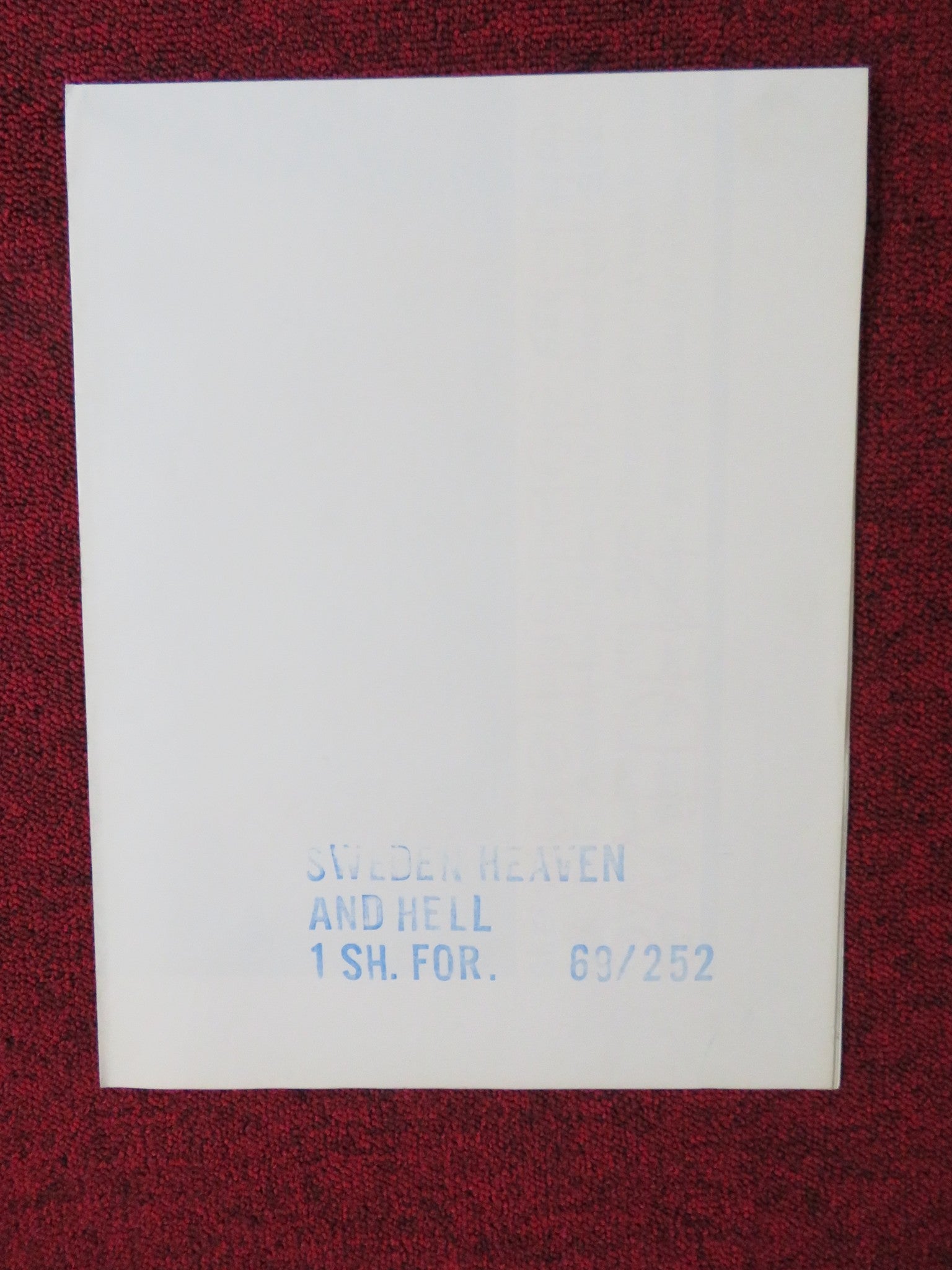 SWEDEN HEAVEN AND HELL FOLDED US ONE SHEET POSTER EDMOND PURDOM 1969 Rendezvous Cinema Movie posters