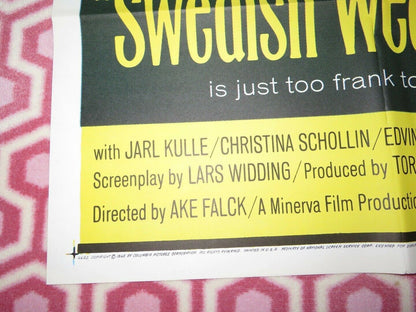 SWEDISH WEDDING NIGHT US ONE SHEET POSTER JARL KULLE 1964 Movie posters