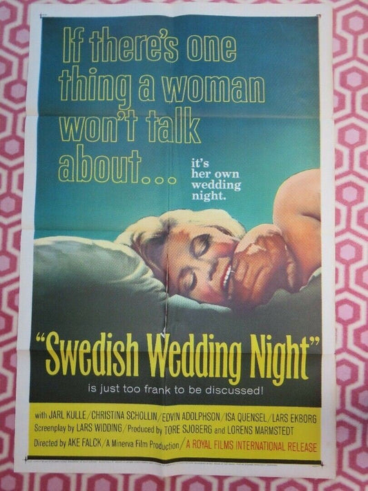 SWEDISH WEDDING NIGHT US ONE SHEET POSTER JARL KULLE 1964 Movie posters