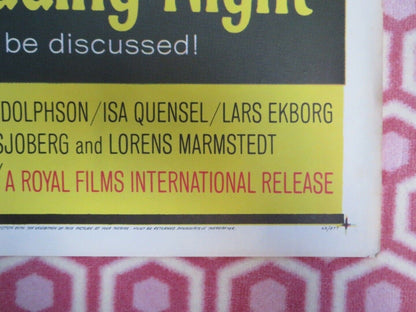 SWEDISH WEDDING NIGHT US ONE SHEET POSTER JARL KULLE 1964 Movie posters