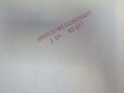 SWEDISH WEDDING NIGHT US ONE SHEET POSTER JARL KULLE 1964 Movie posters