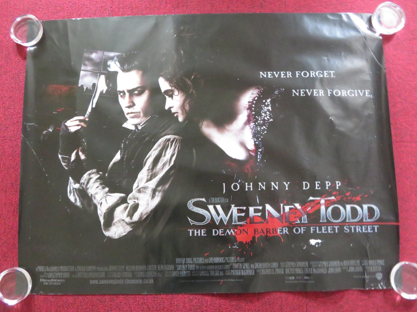 SWEENEY TODD: THE DEMON BARBER OF FLEET STREET UK QUAD (30"x 40") ROLLED POSTER Rendezvous Cinema Movie posters