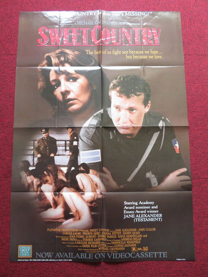 SWEET COUNTRY VHS FOLDED US ONE SHEET POSTER JANE ALEXANDER 1986 Rendezvous Cinema Movie posters