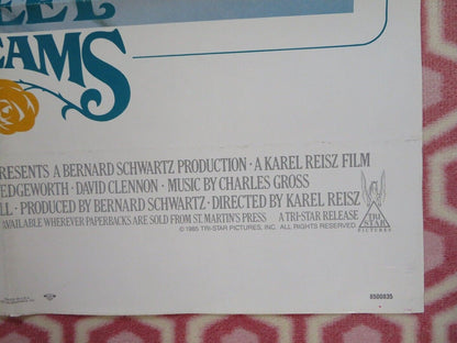 SWEET DREAMS FOLDED US ONE SHEET POSTER JESSICA LANGE ED HARRIS 1985 Movie posters