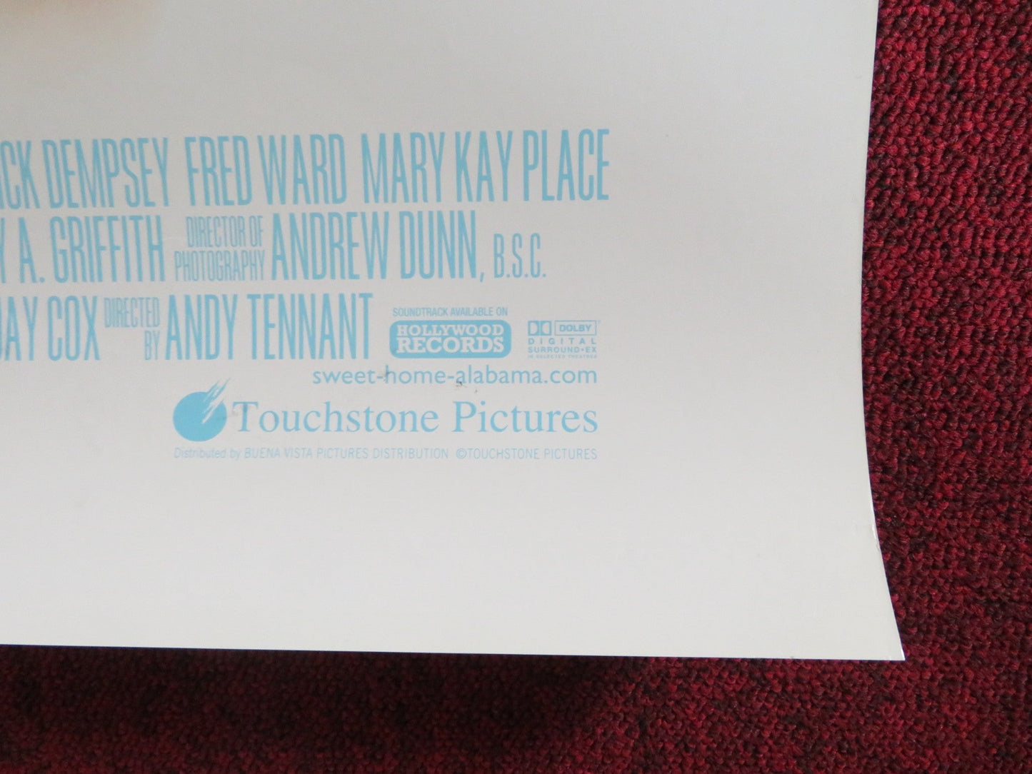 SWEET HOME ALABAMA US ONE SHEET ROLLED POSTER REESE WITHERSPOON P. DEMPSEY 2002 Rendezvous Cinema Movie posters