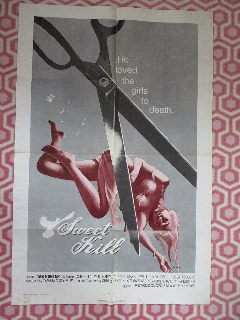 SWEET KILL FOLDED US ONE SHEET POSTER TAB HUNTER CHERIE LATIMER 1972 Movie posters