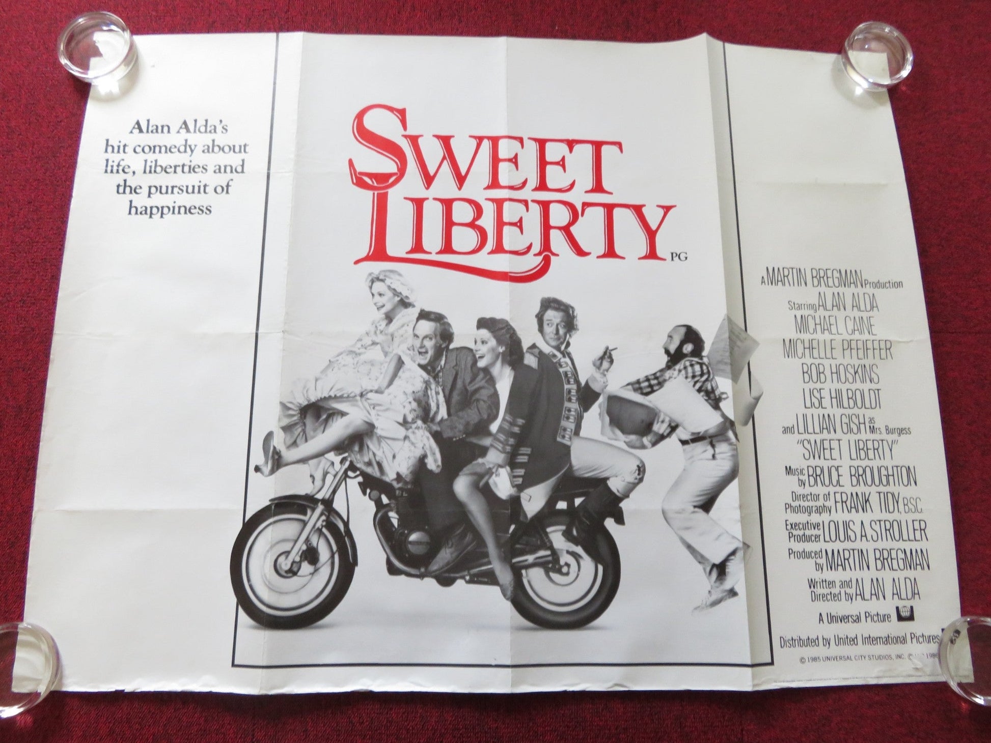 SWEET LIBERTY UK QUAD (30"x 40") ROLLED POSTER ALAN ALDA MICHAEL CAINE 1986 Rendezvous Cinema Movie posters