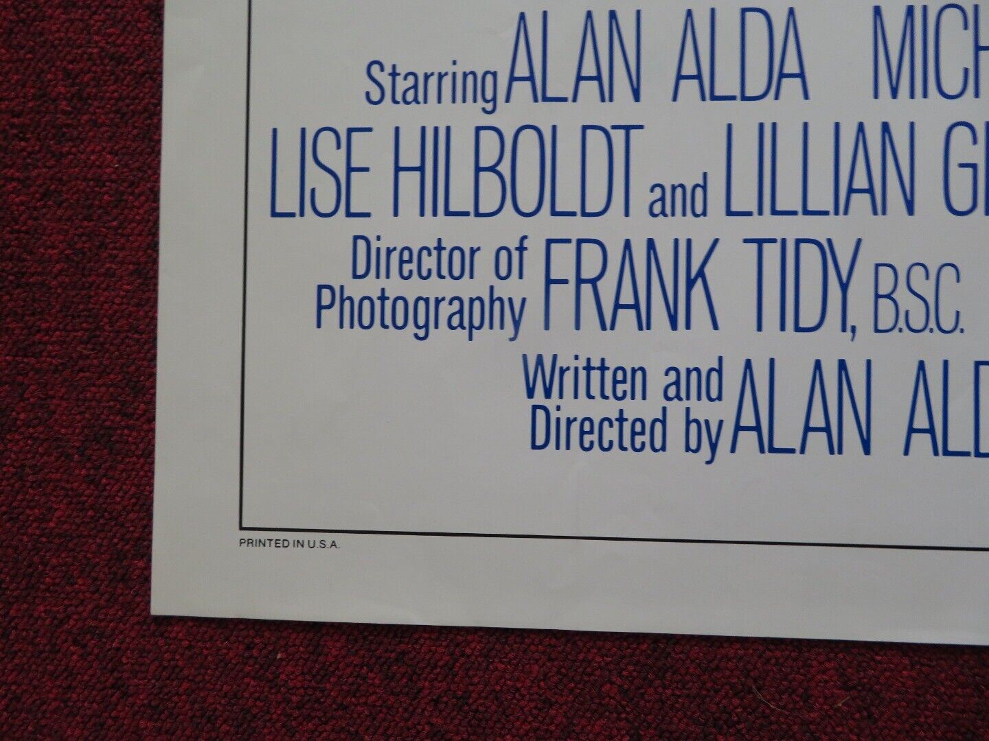 SWEET LIBERTY US ONE SHEET POSTER ALAN ALDA MICHAEL CAINE 1985 Movie posters