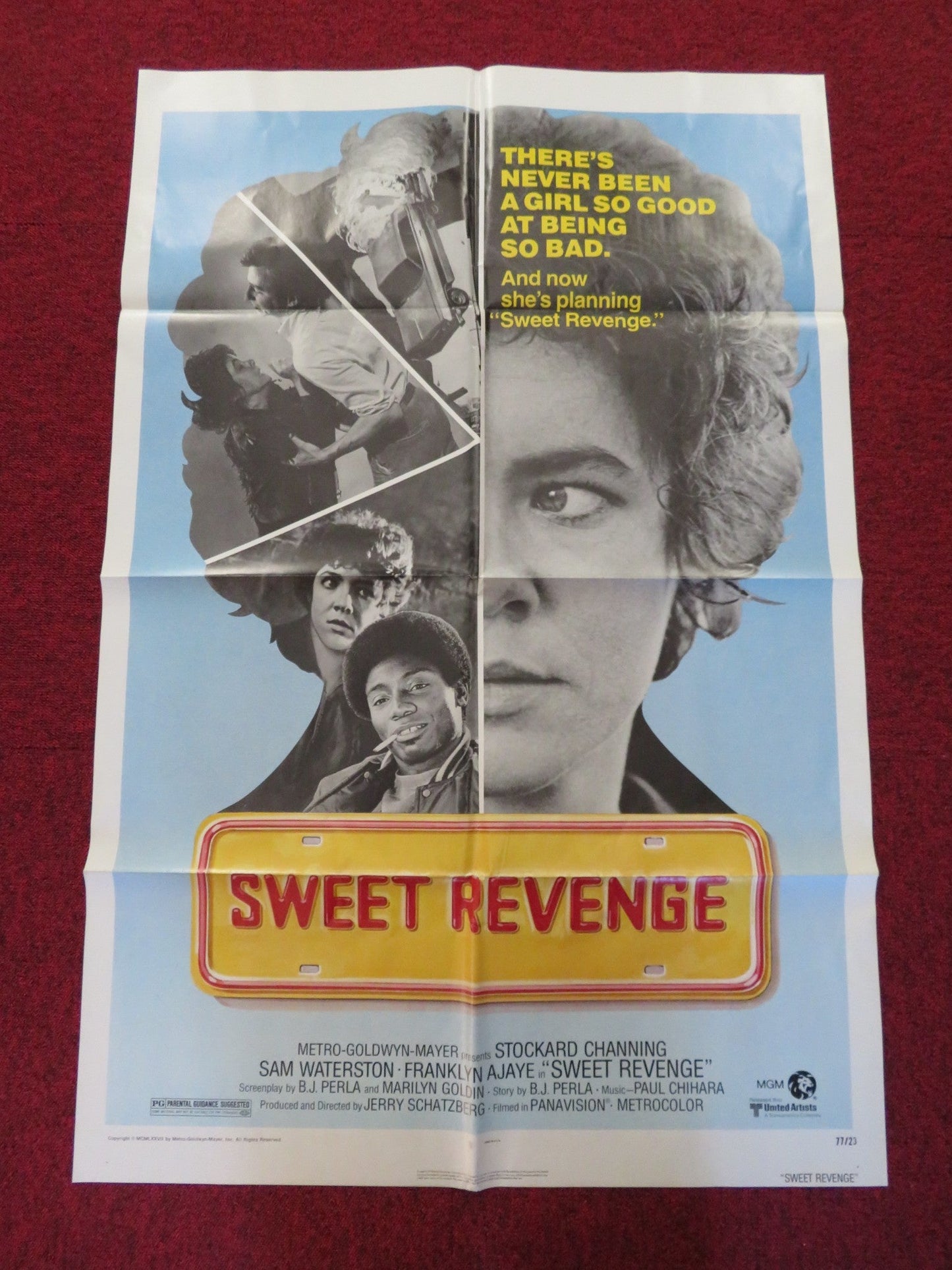 SWEET REVENGE FOLDED US ONE SHEET POSTER STOCKARD CHANNING SAM WATERSTON 1977 Rendezvous Cinema Movie posters