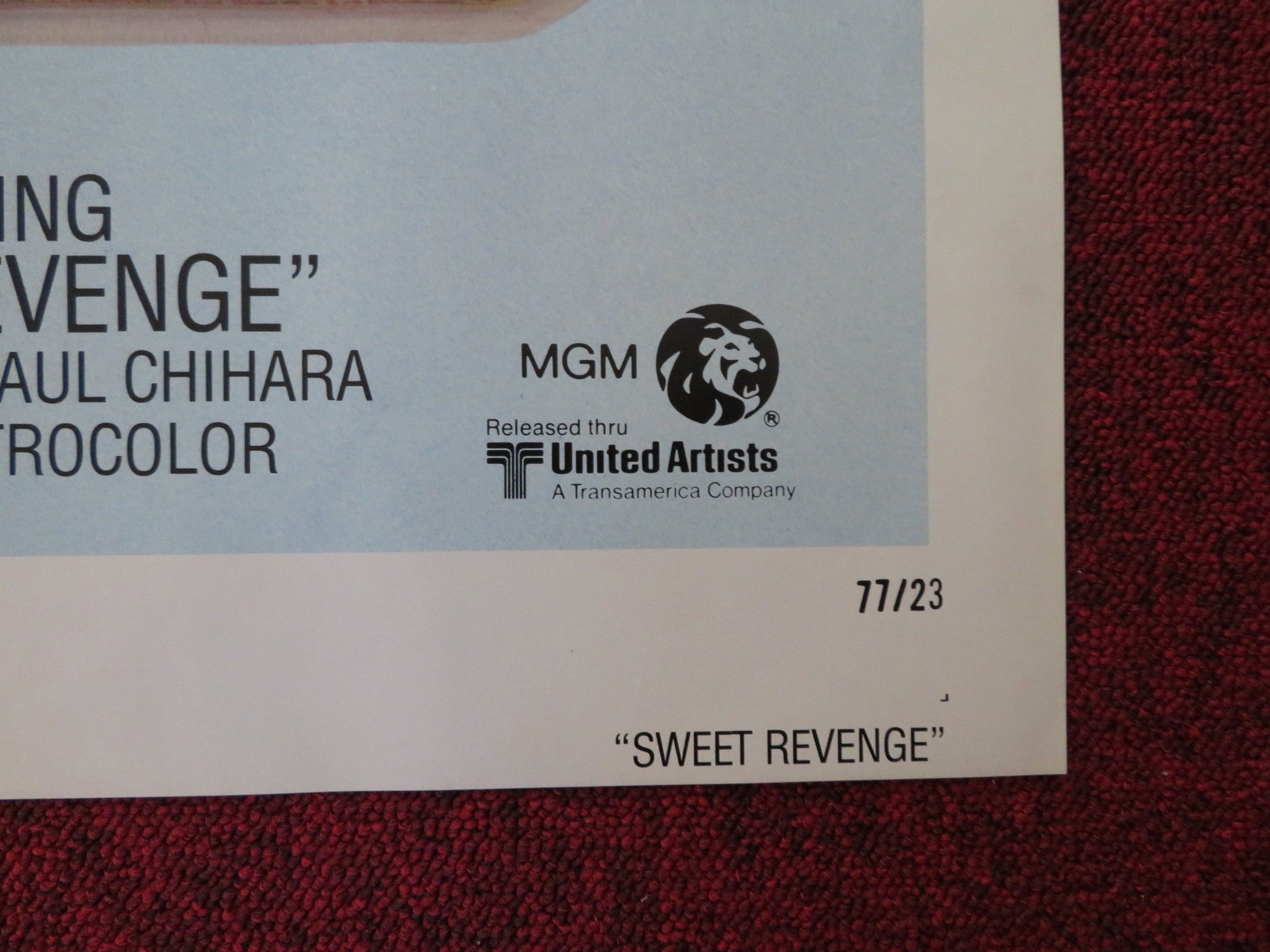 SWEET REVENGE FOLDED US ONE SHEET POSTER STOCKARD CHANNING SAM WATERSTON 1977 Rendezvous Cinema Movie posters