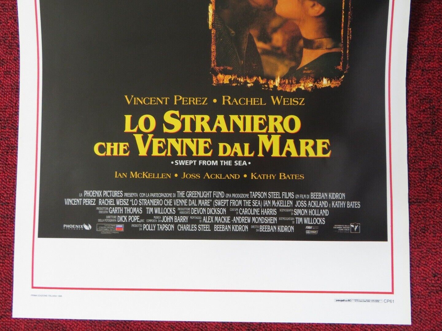 SWEPT FROM THE SEA ITALIAN LOCANDINA (27.5"x13") POSTER VINCENT PEREZ 1998 Movie posters