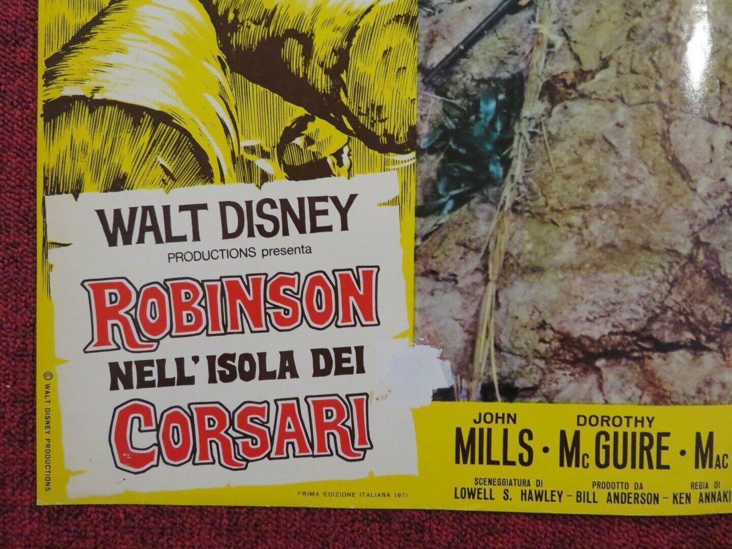 SWISS FAMILY ROBINSON - B ITALIAN FOTOBUSTA POSTER DISNEY JOHN MILLS 1962 Movie posters