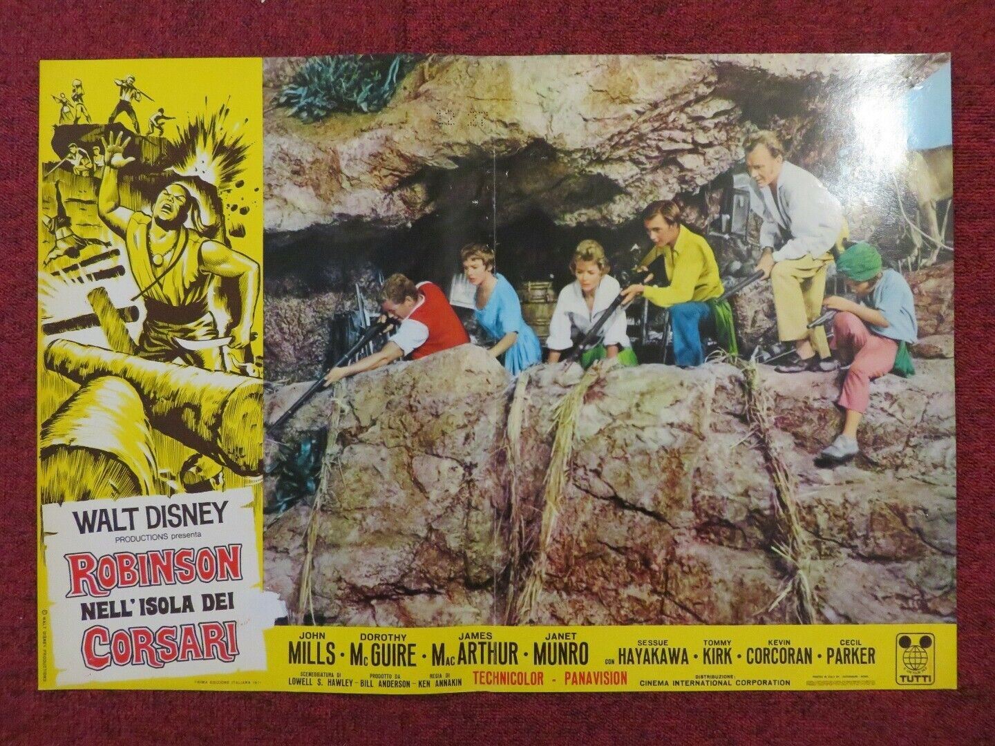 SWISS FAMILY ROBINSON - B ITALIAN FOTOBUSTA POSTER DISNEY JOHN MILLS 1962 Movie posters
