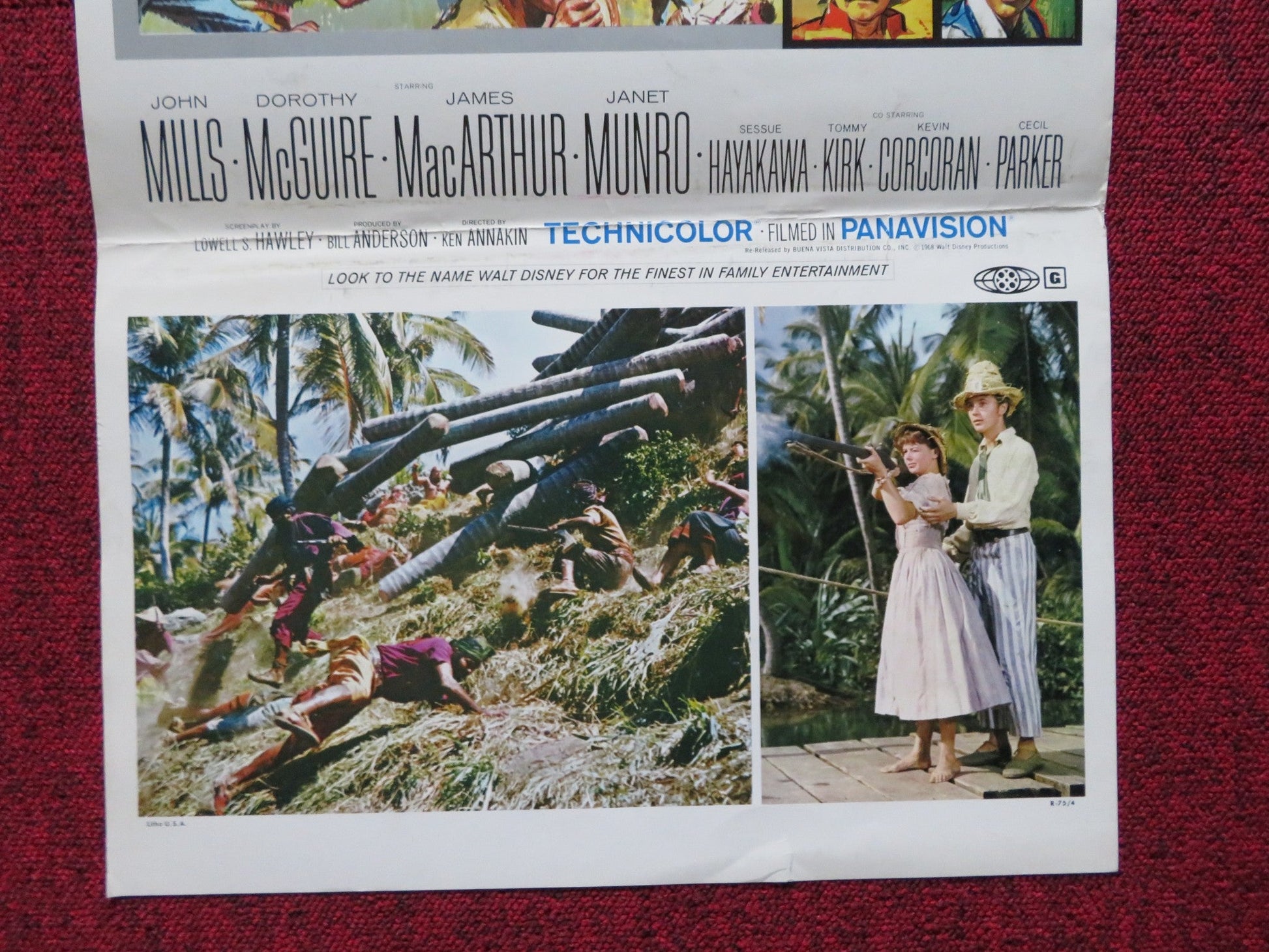 SWISS FAMILY ROBINSON FOLDED US INSERT POSTER JOHN MILLS DOROTHY MCGUIRE R1975 Rendezvous Cinema Movie posters