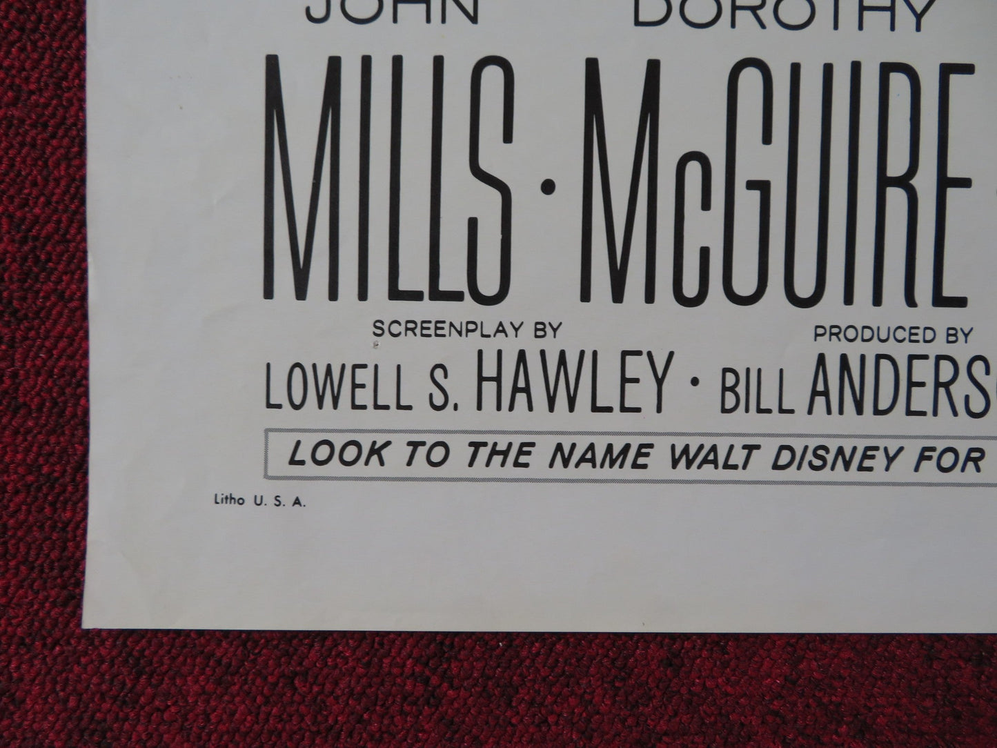 SWISS FAMILY ROBINSON FOLDED US ONE SHEET POSTER DISNEY MILLS MCGUIRE 1968 Rendezvous Cinema Movie posters