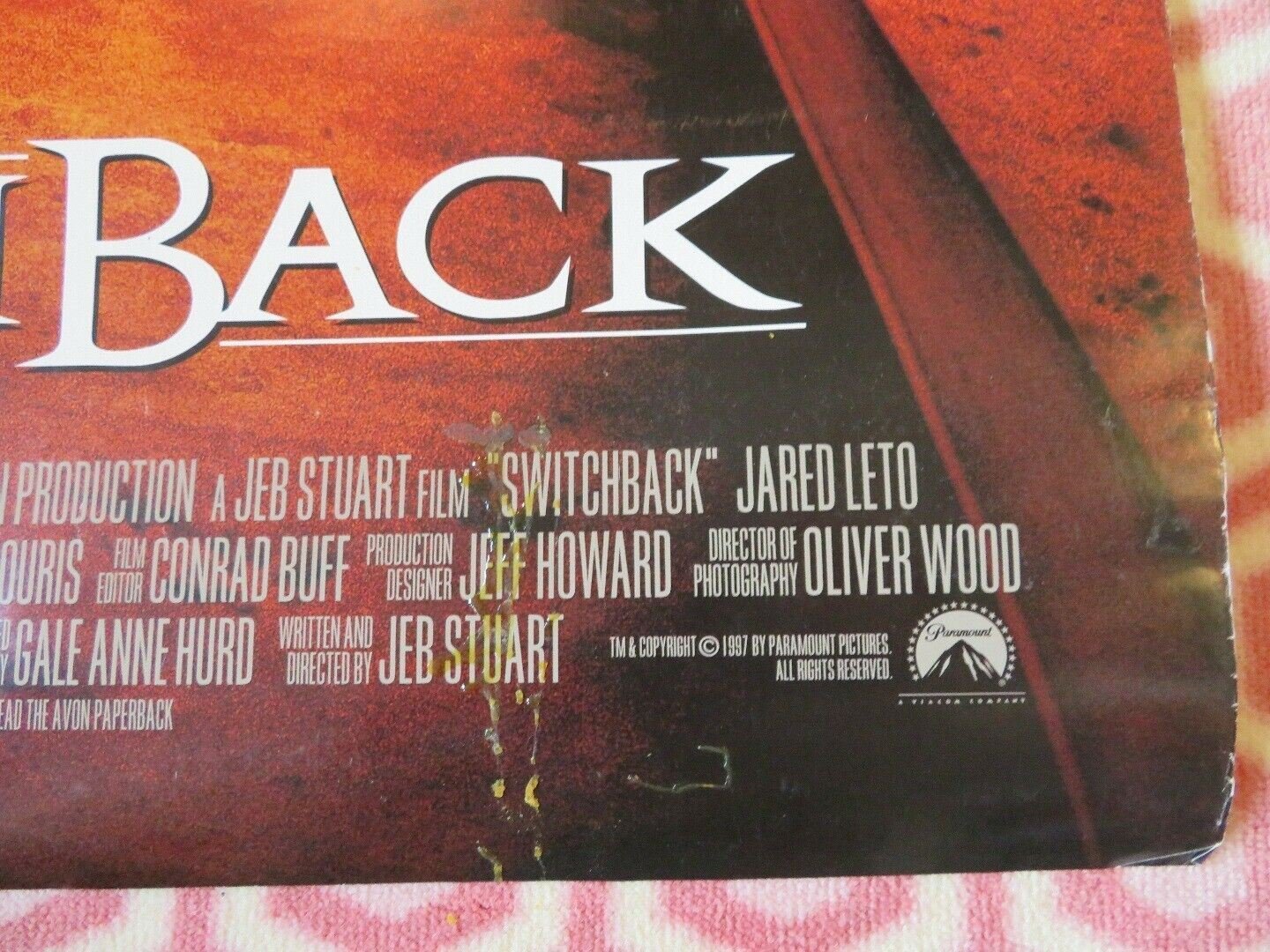 SWITCHBACK US ONE SHEET ROLLED POSTER DENNIS QUAID DANNY GLOVER 1997 - Rendezvous Cinema