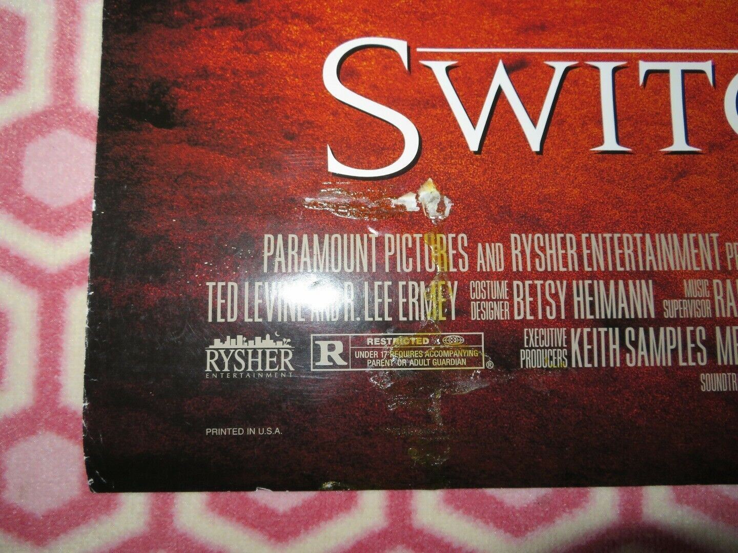 SWITCHBACK US ONE SHEET ROLLED POSTER DENNIS QUAID DANNY GLOVER 1997 - Rendezvous Cinema