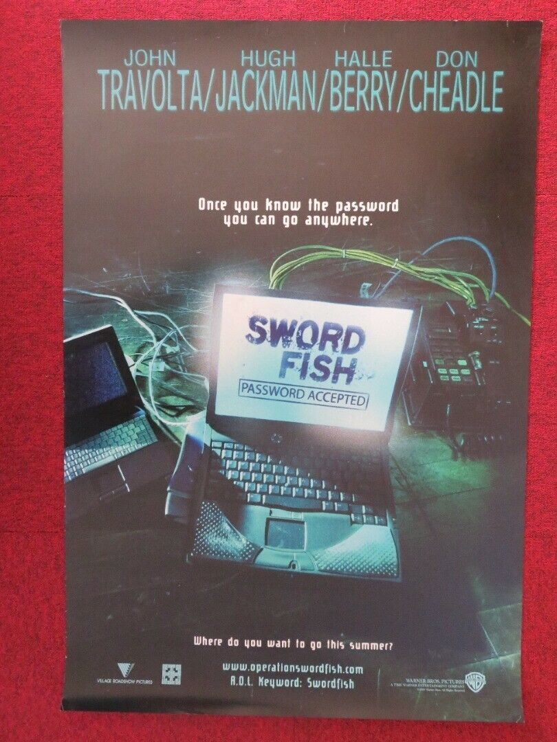 SWORD FISH US ONE SHEET ROLLED POSTER HUGH JACKMAN JOHN TRAVOLTA 2001 Movie posters