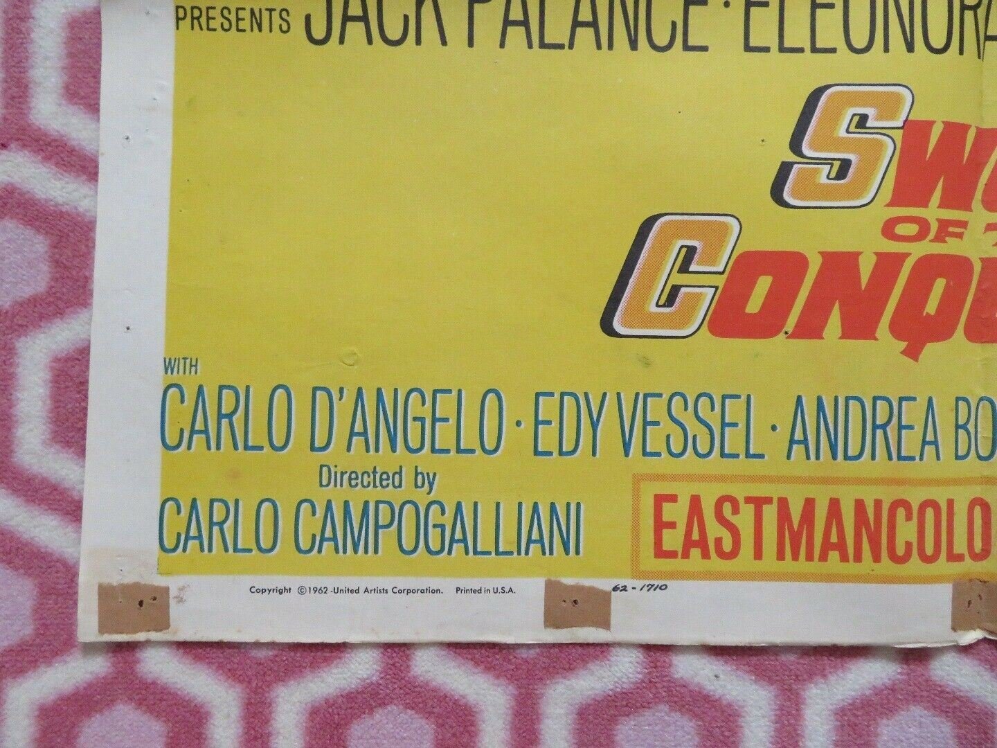 SWORD OF THE CONQUEROR US ONE SHEET POSTER JACK PALANCE 1961 Movie posters