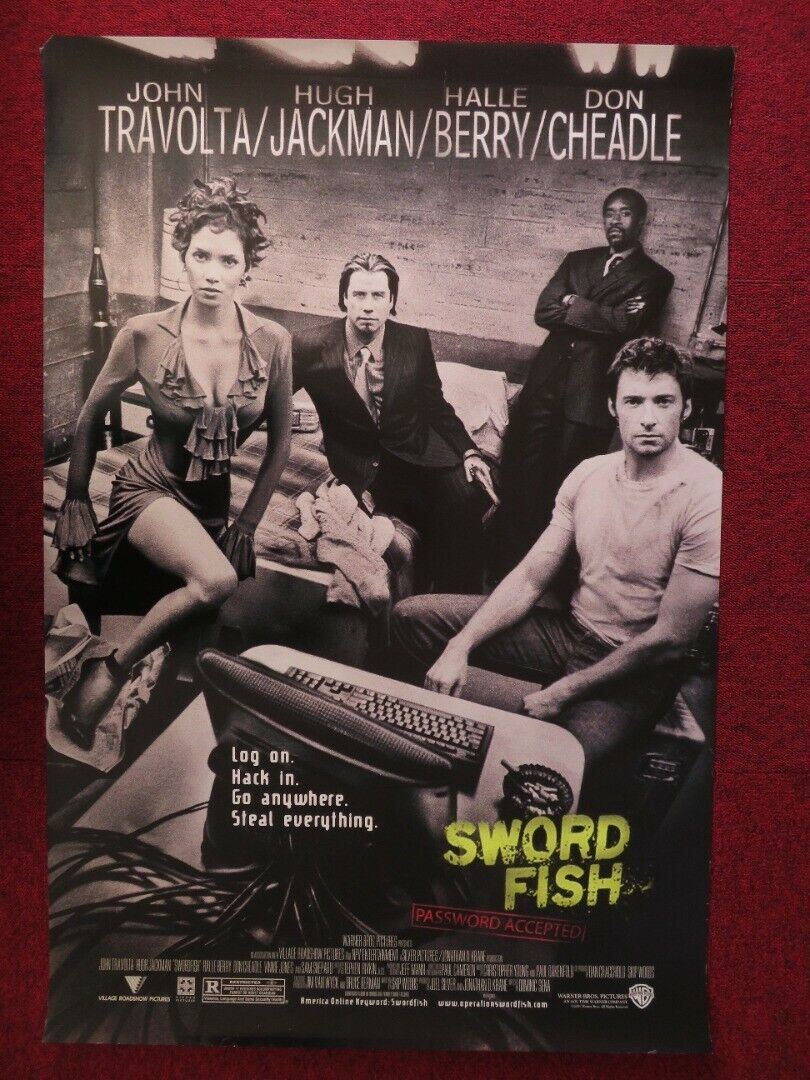 SWORDFISH US ONE SHEET ROLLED POSTER JOHN TRAVOLTA HUGH JACKMAN 2001 Movie posters