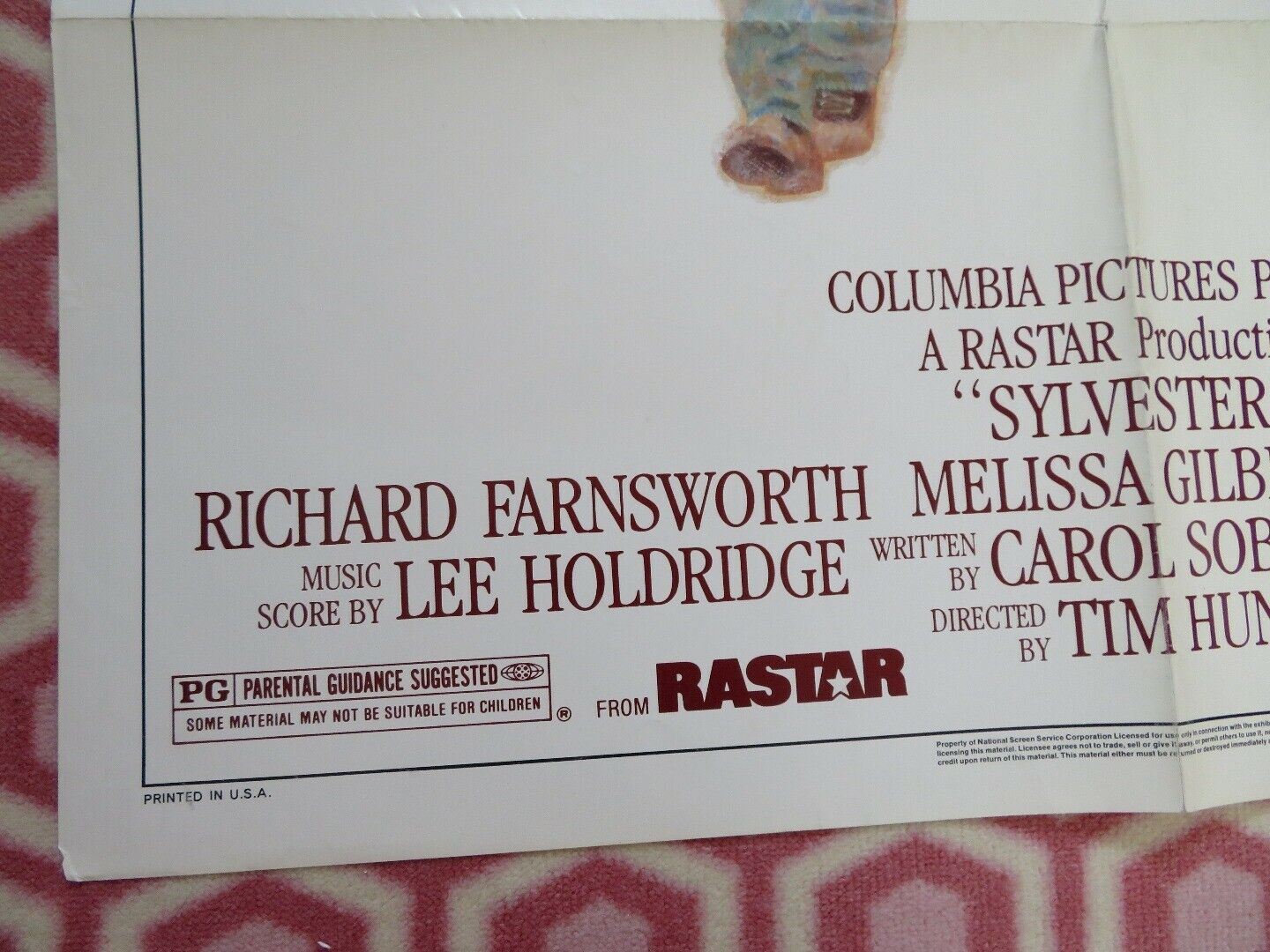 SYLVESTER US ONE SHEET POSTER RICHARD FARNSWORTH 1985 Movie posters