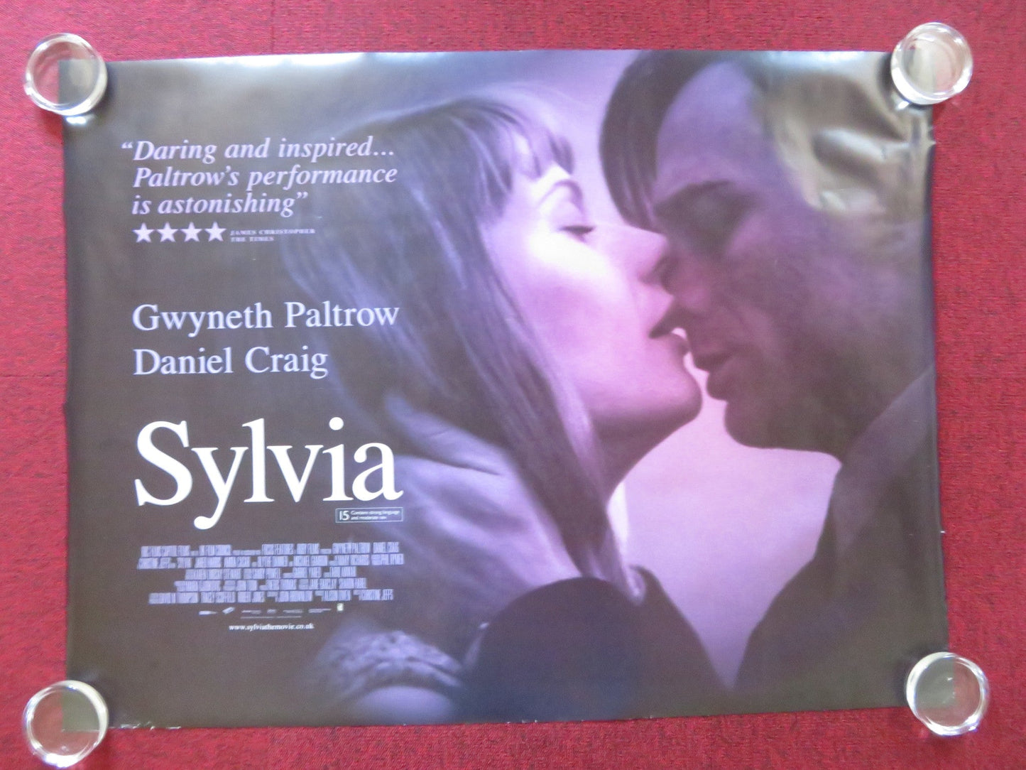 SYLVIA UK QUAD (30"x 40") ROLLED POSTER GWYNETH PALTROW DANIEL CRAIG 2003 Rendezvous Cinema Movie posters