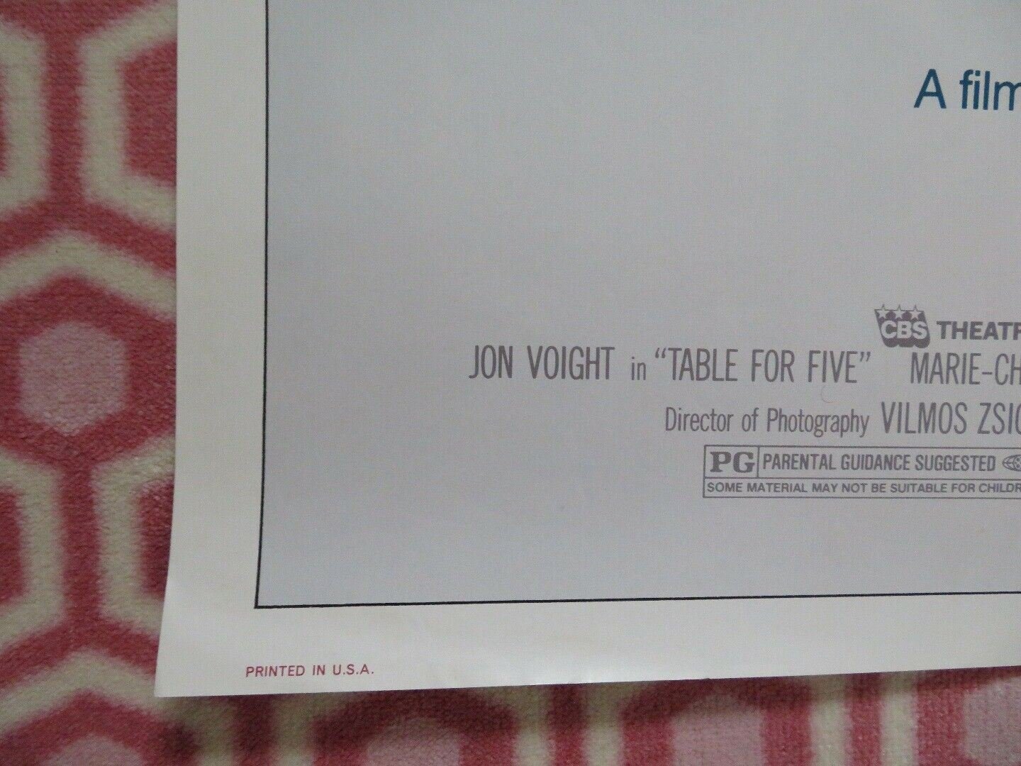 TABLE FOR FIVE US ONE SHEET POSTER JON VOIGHT 1983 Rendezvous Cinema Movie posters