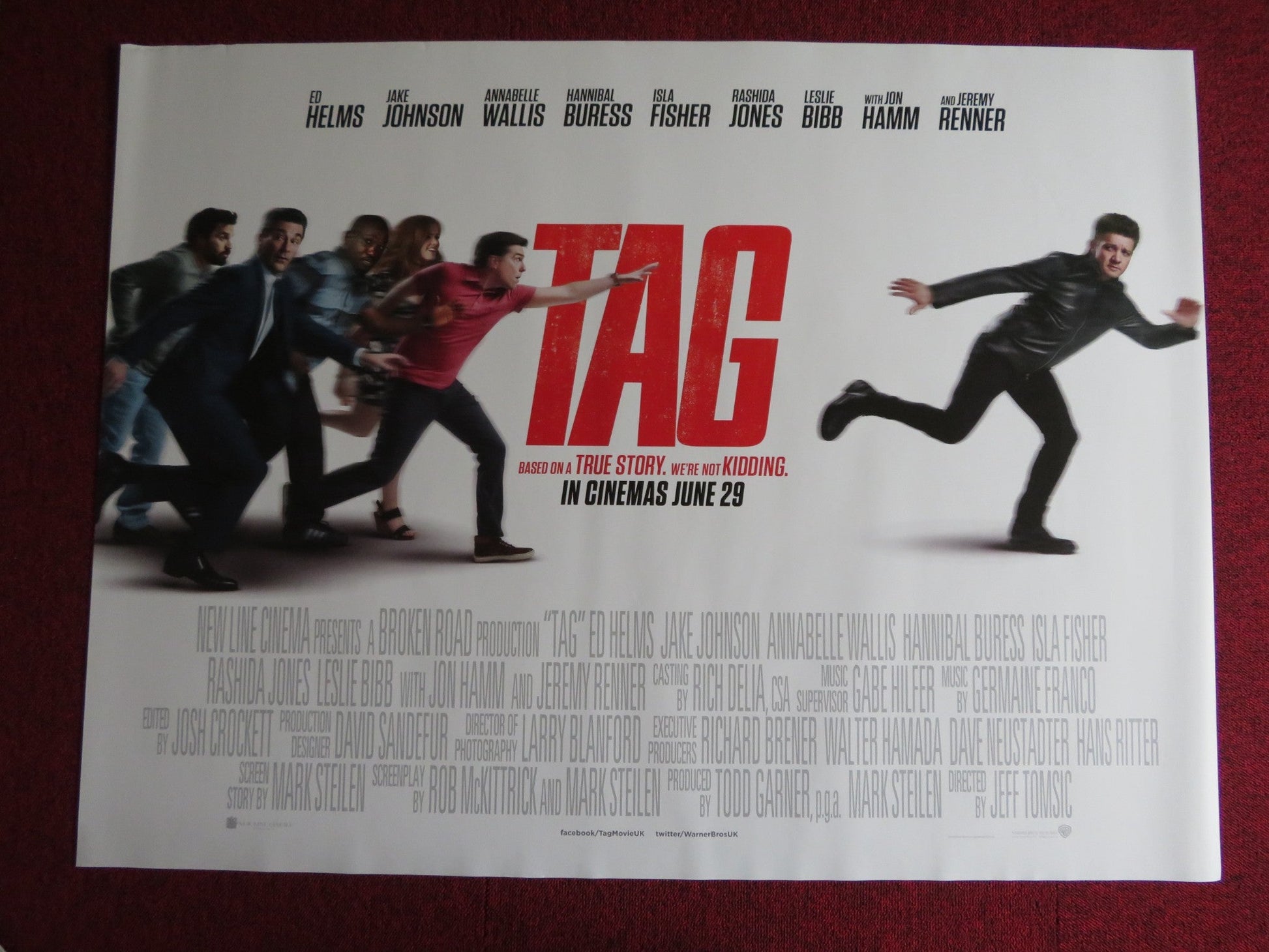 TAG UK QUAD (30"x 40") ROLLED POSTER ED HELMS JAKE JOHNSON 2018 Rendezvous Cinema Movie posters
