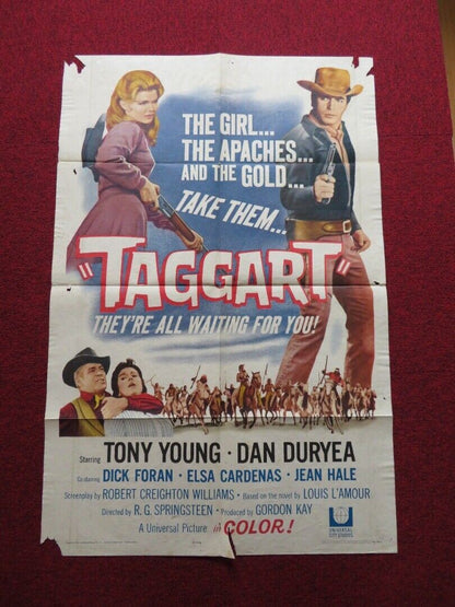 TAGGART FOLDED US ONE SHEET POSTER TONY YOUNG DAN DURYEA 1964 Movie posters