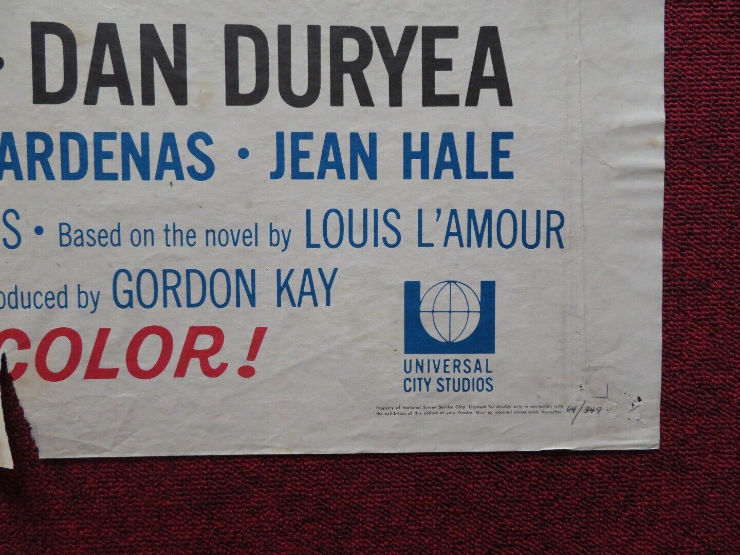 TAGGART FOLDED US ONE SHEET POSTER TONY YOUNG DAN DURYEA 1964 Movie posters