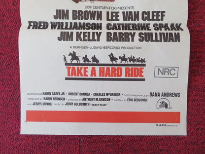 TAKE A HARD RIDE FOLDED AUSTRALIAN DAYBILL POSTER LEE VAN CLEEF JIM BROWN 1975 - Rendezvous Cinema