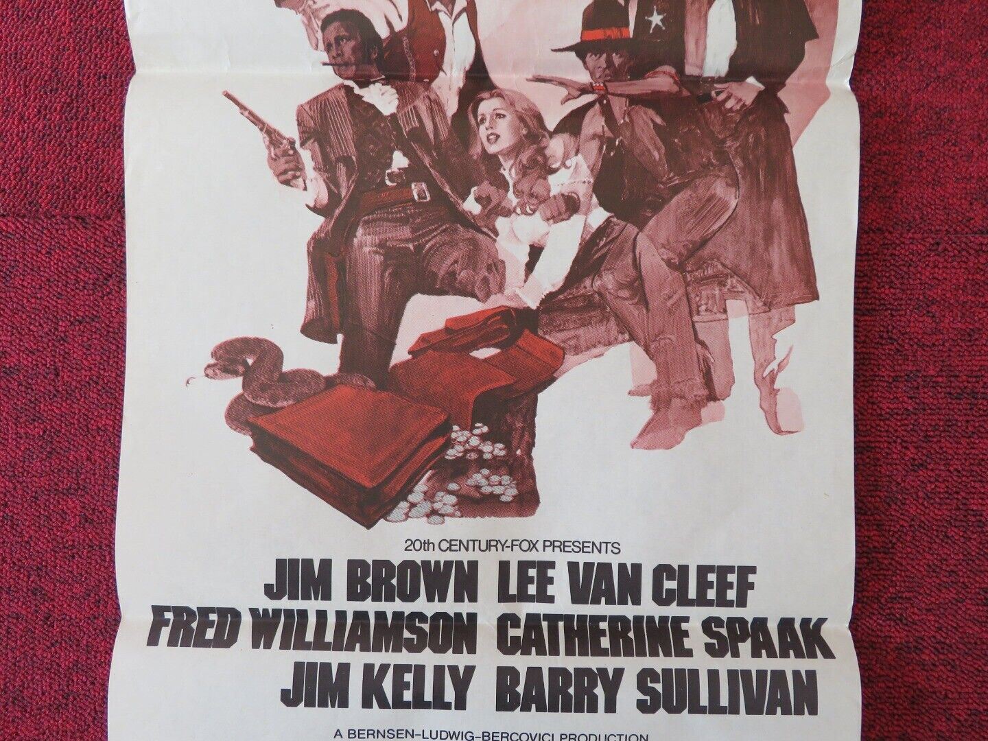 TAKE A HARD RIDE FOLDED AUSTRALIAN DAYBILL POSTER LEE VAN CLEEF JIM BROWN 1975 - Rendezvous Cinema