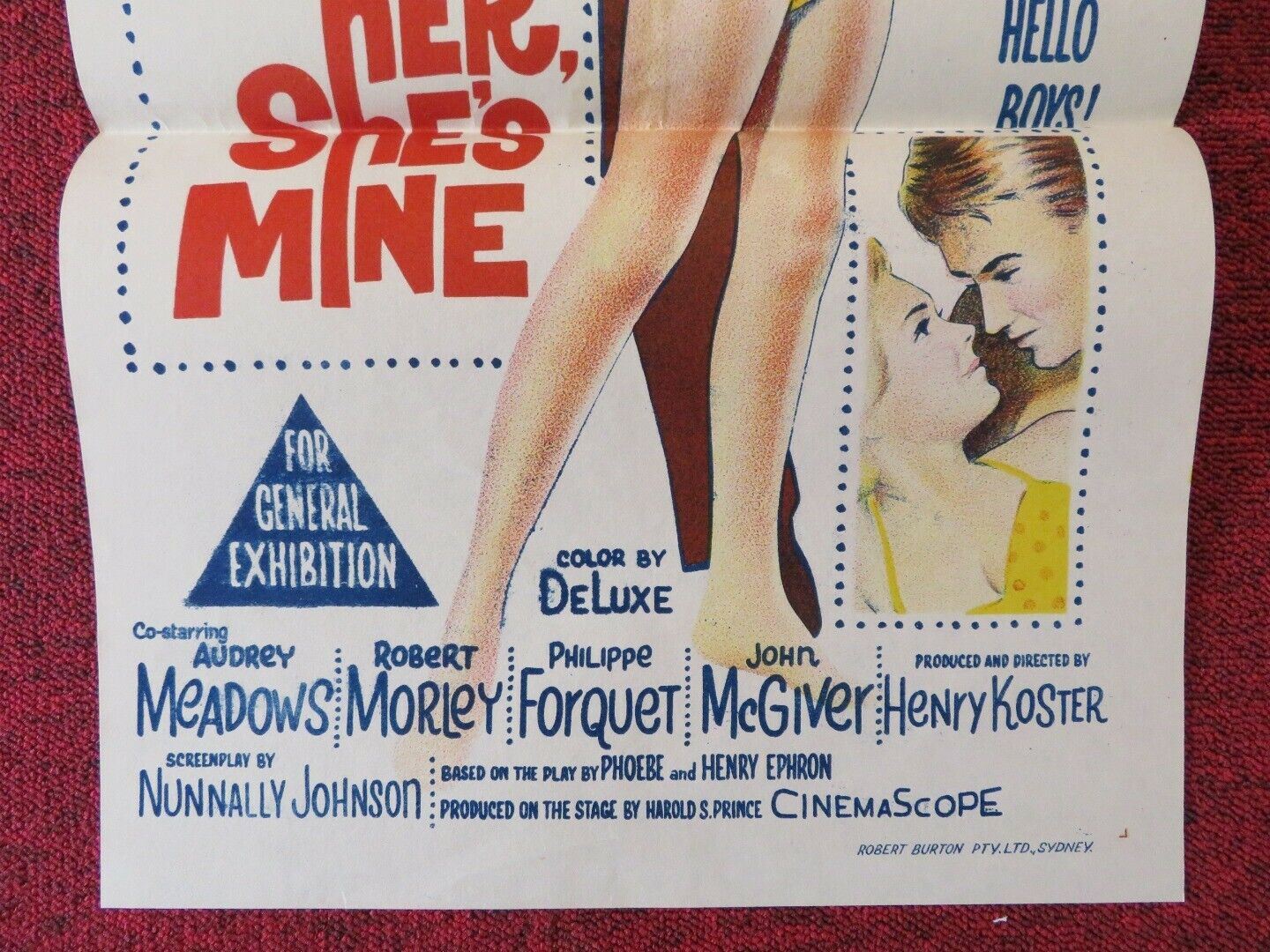 TAKE HER SHE'S MINE FOLDED AUSTRALIAN DAYBILL POSTER James Stewart Sandra Dee - Rendezvous Cinema