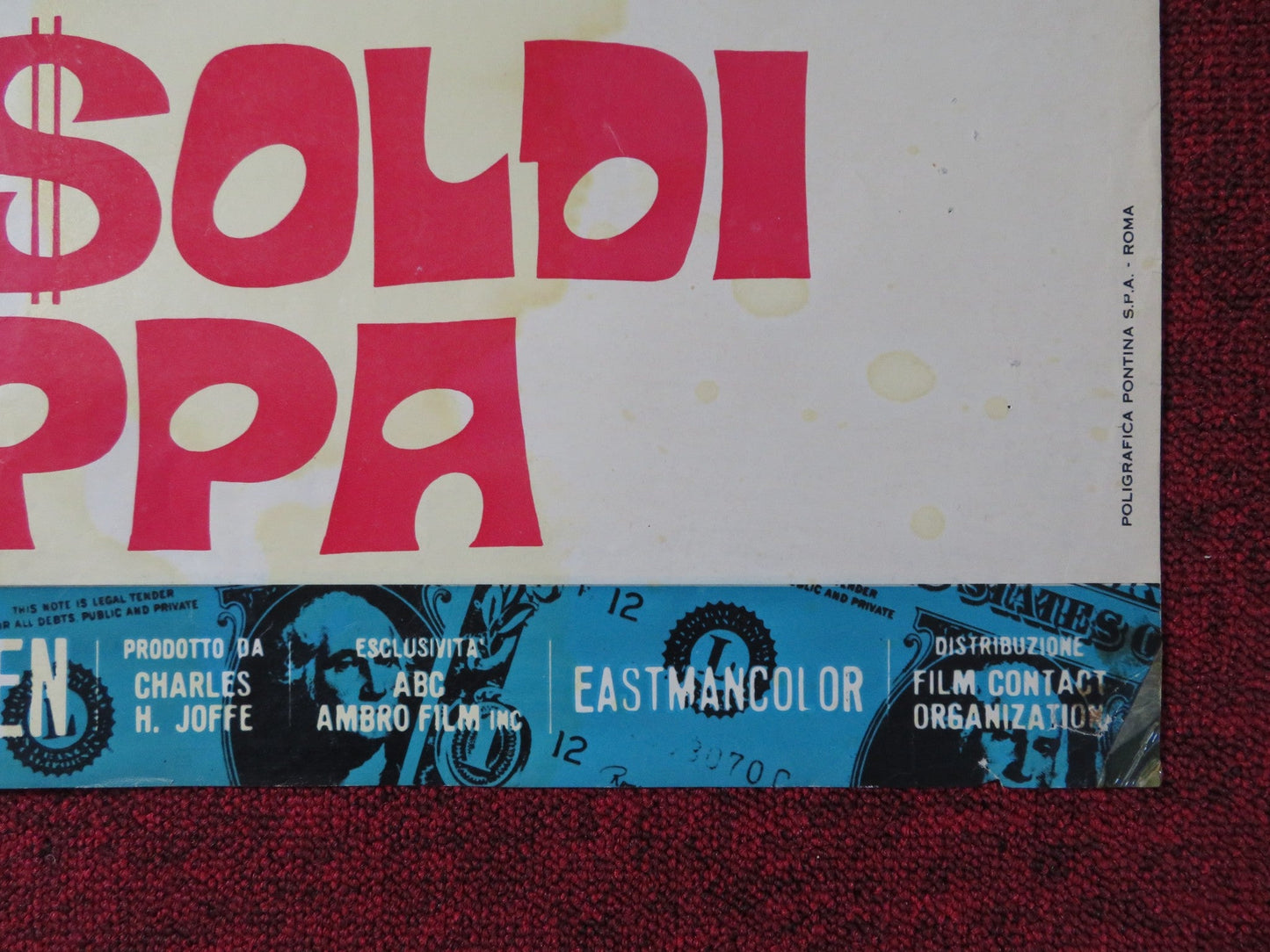 TAKE THE MONEY AND RUN ITALIAN FOGLIO POSTER WOODY ALLEN JANET MARGOLIN 1969 Rendezvous Cinema Movie posters