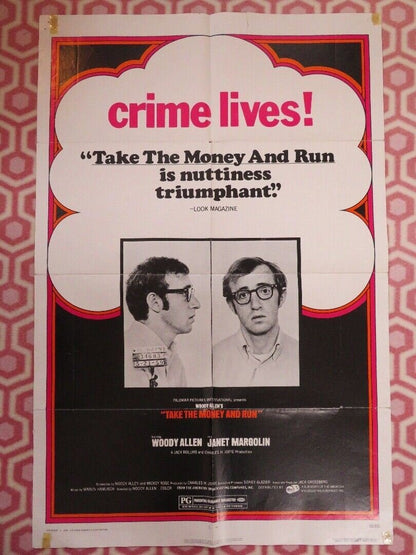 TAKE THE MONEY AND RUN US ONE SHEET POSTER WOODY ALLEN JANET MARGOLIN 1969 Movie posters