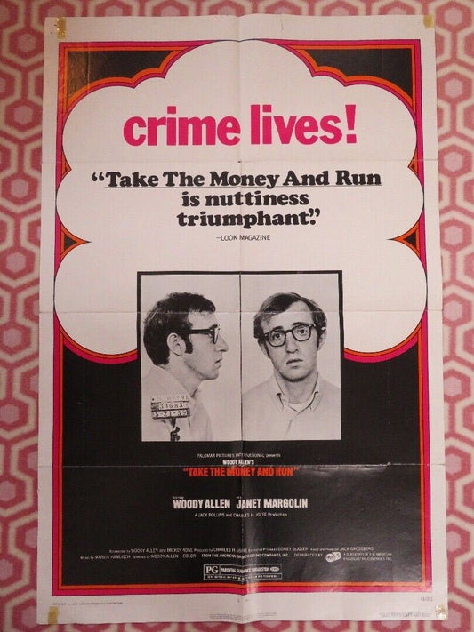 TAKE THE MONEY AND RUN US ONE SHEET POSTER WOODY ALLEN JANET MARGOLIN 1969 Movie posters