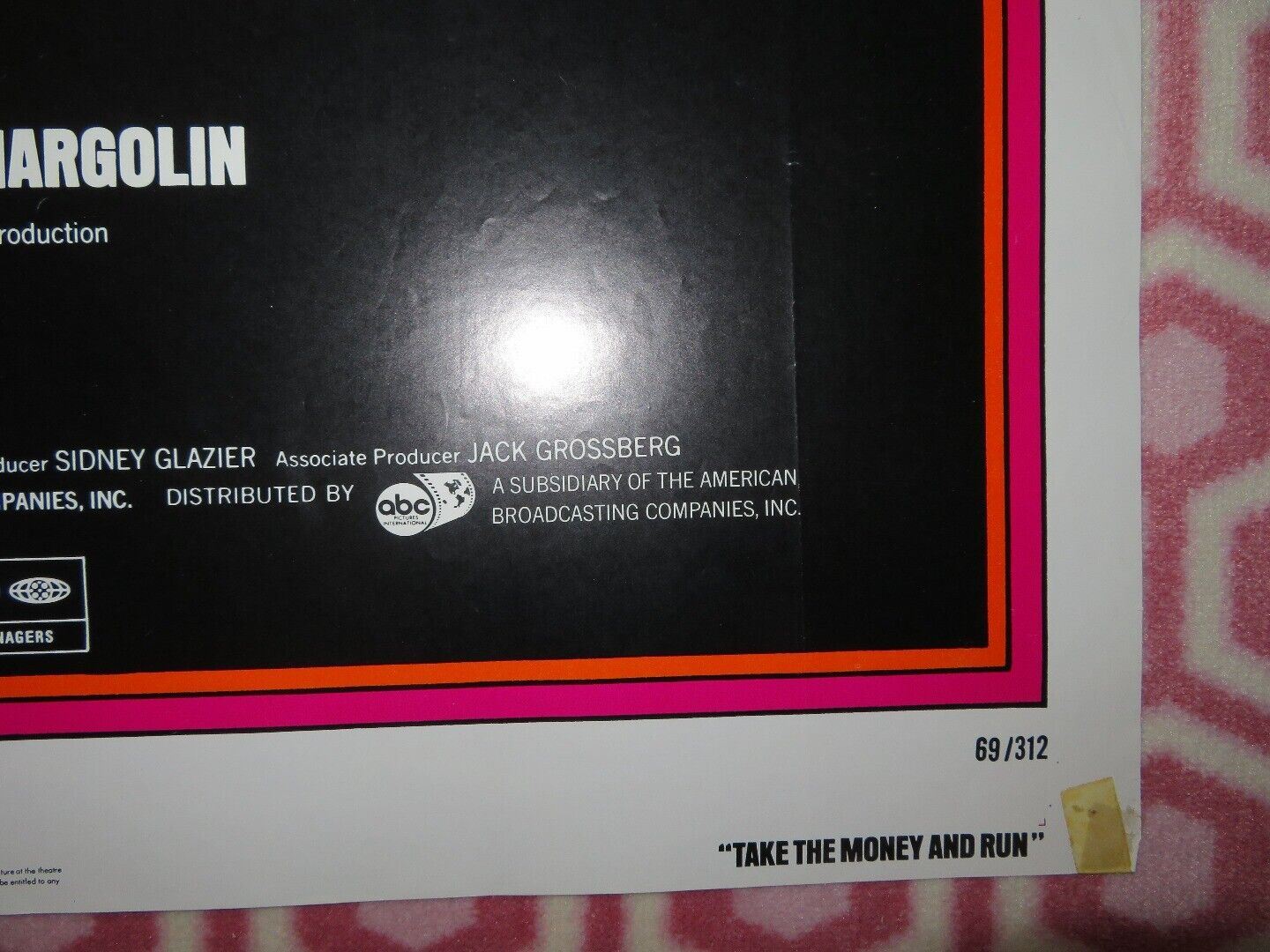 TAKE THE MONEY AND RUN US ONE SHEET POSTER WOODY ALLEN JANET MARGOLIN 1969 Movie posters