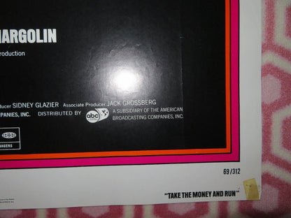 TAKE THE MONEY AND RUN US ONE SHEET POSTER WOODY ALLEN JANET MARGOLIN 1969 Movie posters