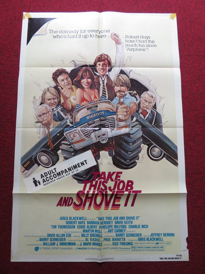 TAKE THIS JOB AND SHOVE IT FOLDED US ONE SHEET POSTER ROBERT HAYS A. CARNEY 1981 Rendezvous Cinema Movie posters